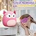 BSTAOFY Cute Owl Soft Plush Pillow with Removable Eye Mask Squishy Owl Stuffed Animal Cushion Hugging Stretchy Nap Pillow Christmas Holiday Valentines Birthday Gifts for Toddlers Kids, 12’’