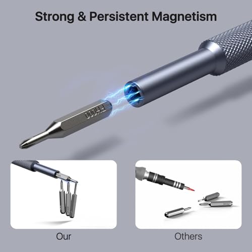 Image of AXTH 128-in-1 Precision Screwdriver Set, Professional Magnetic Mini Repair Tool Kit for Phone, Computer, Watch, Laptop, Macbook, Ring Doorbell, Eyeglass, Electronic, [Bearing Steel] Screw Driver