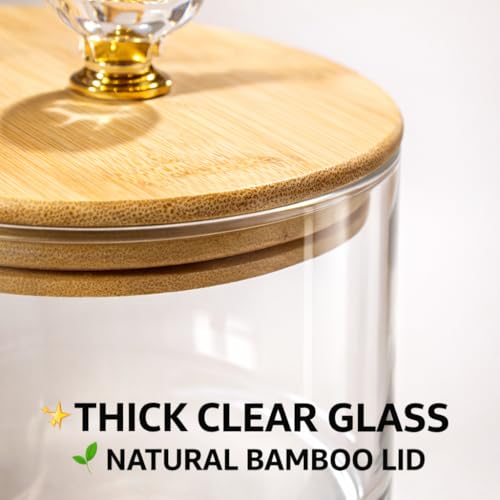 Image of 850ml Glass Storage Jar Set of 3 with Bamboo Stand & Wooden Lids | Airtight Kitchen Containers for Cookies, Dry Fruits, Snacks, Tea, Coffee | Countertop Organizer