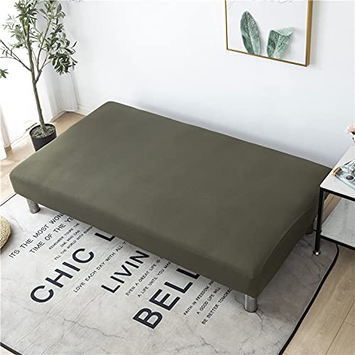 DGSGBAS Folding Sofa Bed Cover 1/2/3 Seater Teal Covered Futon Armless Sofa Slipcover Protector Legs Small Double Cover Armless Sofa Cover Stretch Futon Cover Armless Stretch Cover For Pets