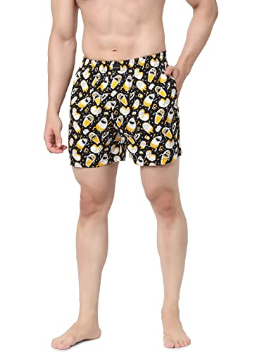 Image of JACK & JONES Men's Cotton Modern Regular All Over Print Boxer Shorts (Pack of 1)