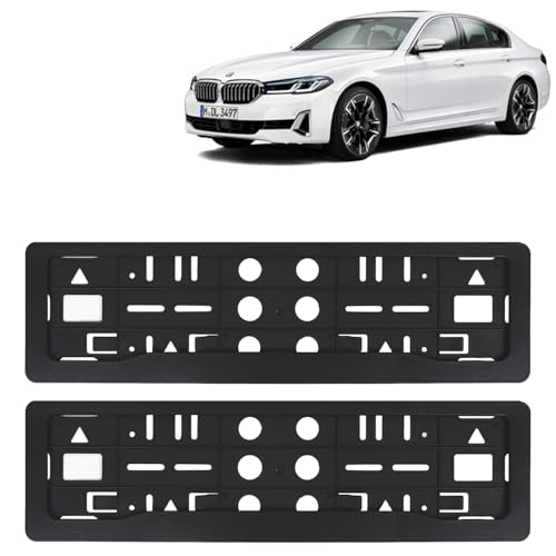 Image of KINGSWAY 5 Series Car Number Plate Frames for All 2021 Onwards Models of B-MM-W Car Registration Plate Holders, Black Licence Plate Covers (Front and Rear), Universal Size 51.5 x 14.5 cm