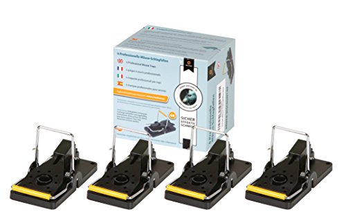 Preisvergleich Produktbild Köder-Discount 4 x Profi Mausefalle Schlagfalle - Solide Wiederverwendbar Hygienisch