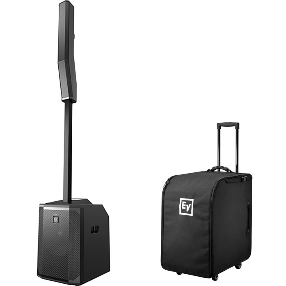 Electro-Voice Evolve 50 Portable 1000W Bluetooth-Enabled Subwoofer and Column Speaker Kit Bundle with Electro-Voice Evolve 50 Rolling Soft Case for Evolve 50 Subwoofer, ELE50SBTBKIT
