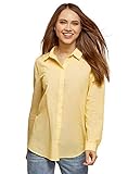 oodji Ultra Damen Lässiges Baumwoll-Hemd, Gelb, DE 36 / EU 38 / S