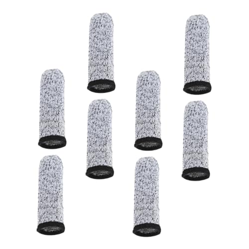 COOLHIYA 4pairs Cut Resistant Gloves Finger Sleeves for Different Sizes Breathable Finger Cots Finger Covers Thumb Cots Reusable Sewing Finger Protector Thumb Guard Hppe Grey
