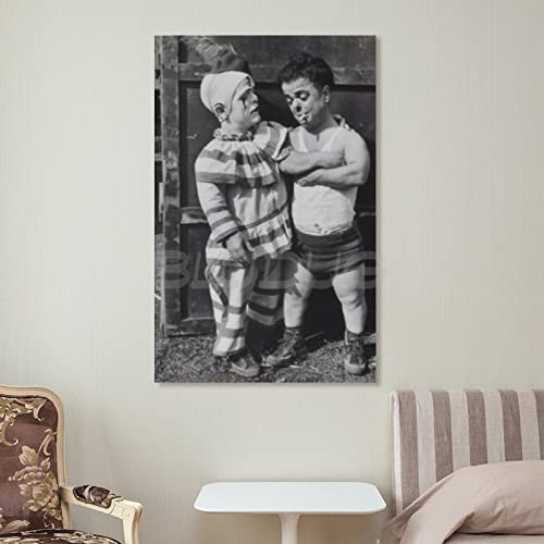 Bludug Vintage Posters Black And White Posters Strange Funny Clown Midget Freaky Canvas Painting Wall Art Poster For Bedroom Living Room Decor08X12Inch(20X30Cm) #TOP6