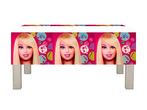 Barbi Pink Doll Theme Table Cover , dreamhouse Tableware for Girls Celebration Birthday Favors & Decoration, Makeup Party, (Barbi:Princess) Party Makeup Heels