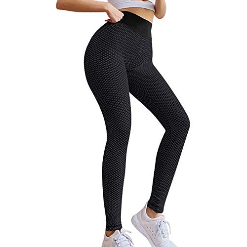 Polainas de levantamiento de glúteos de talle alto para entrenamiento de botín Pantalones push up Scrunch Butt Seamless Yoga Mallas deportivas Mujeres Fitness Legging, Capris Patchwork Negro, 40