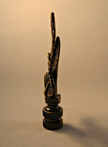 Image of Lamp Finial-4 Leaves-Aged Brass Finish, Highly Detailed Metal Casting