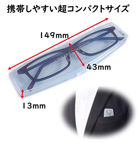メイガン 老眼鏡 おしゃれ レディース リーディンググラス (ブルーライトカット、超スリム コンパクト Ultra Flat Reader) ワイン 度数 2.50 5628-25 の商品画像 5