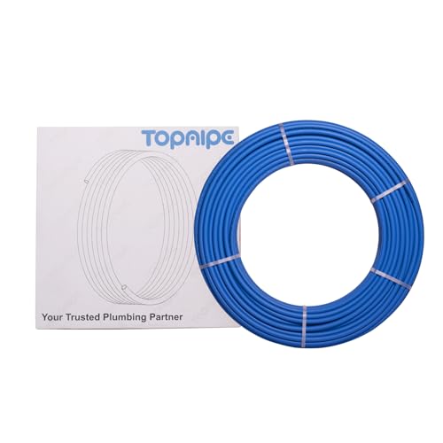 Topaipe PEX-B Pipe, 1/2 Inch x 300 Feet Blue, NSF Certified for Potable Water, PEX-B Tubing for Plumbing, Floor/Wall Plumbing Tools Pex Fittings for Hot/Cold Water