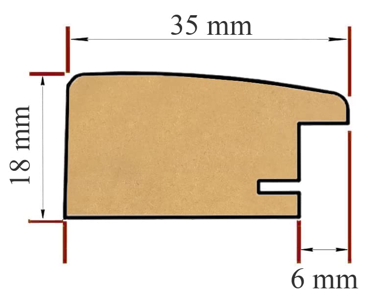 FRAMO 35, 25 x 32 fotolijst (leiblauw), 35 mm breed MDF-hout incl. onbreekbaar en ontspiegeld anti-reflecterend kunstglas, stabiele achterwand, buigpennen en hangers