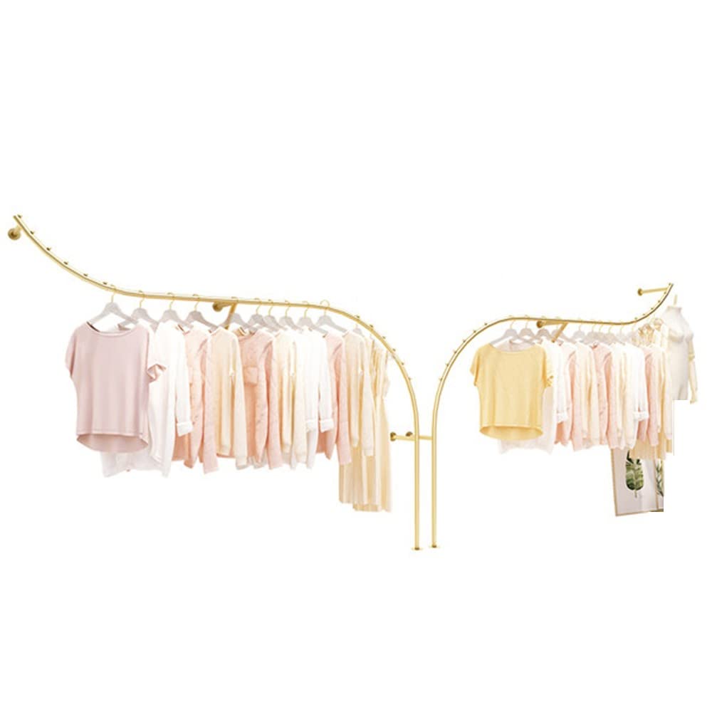 YNBSHGAA Wall Mounted Clothes Rack, Modern Industrial Coat Rail for Clothing Store Display, Includes 2 Bars,5-size_name-4.7m