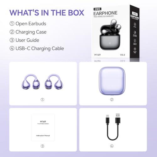 CHENRUIDA Everyday Lightweight Clip On Earbuds-Open Ear Headphones(Purple) - image 8