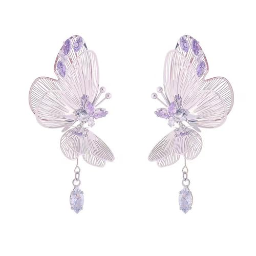 Boucles d'oreilles mode tempérament simple fleur papillon style coréen