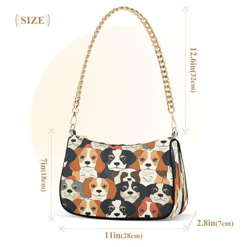 Shoulder Bags for Women Beagle Dog Hobo Tote Handbag Small Clutch Purse with Zipper Closure3