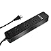 Elinker 3-Outlet Power Strip, with 4 USB Charging ports Home/Office Surge Protector with 6.6ft Extension Cord for Smartphone and Tablets Black