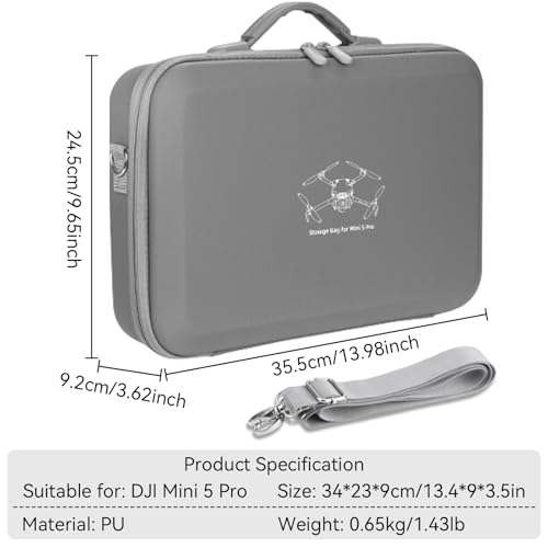 Mallette Mini 5 Pro étui rigide de rangement premium en cuir PU étanche