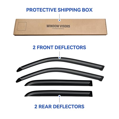 Image of Window Visors Rain Guards for 2004 2005 2006 Toyota Tundra Double Cab, Out-Channel Window Vent Wind Deflectors Visors Shades for 04 05 06 Tundra Crew Cab
