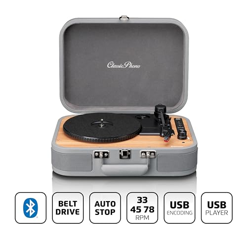 Tourne-Disque Bluetooth Lenco Classic Phono TT-116 à 3 Vitesses – 33, 45 et 78 TR/Min – Tourne-Disque Vinyle Vintage – Sortie RCA – Haut-parleurs stéréo – Gris - Les Beatles, Paul McCartney, John Lennon, RIngo Starr, George Harrison Tourne-Disque Bluetooth Lenco Classic Phono TT-116 à 3 Vitesses - 33, 45 et 78 TR/Min - Tourne-Disque Vinyle Vintage - Sortie RCA - Haut-parleurs stéréo - Gris – Image 6