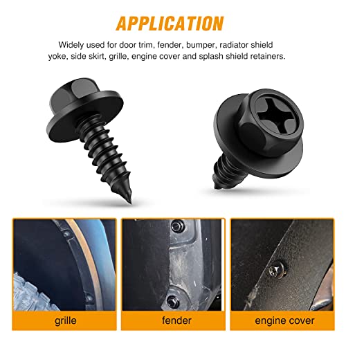 Image of GOOACC 25Pcs Front Fender Liner Screws Bumper Cover Splash Shield Mud Guard Screw Replacement for Toyota Avalon Camry Corolla Scion Lexus, OEM:#90159-60498