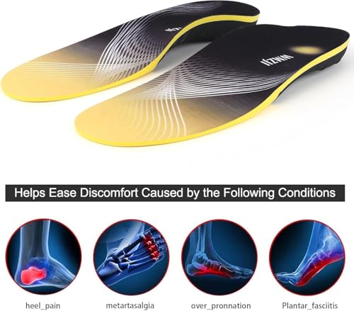 Image of (2025) Plantar Fasciitis Insoles for Women & Men - Orthotic Arch Support Insoles for Pain Relief - Cushioned Shoe Inserts for Standing All Day, Work Boots, Flat Feet & Heel Spurs - Comfortable