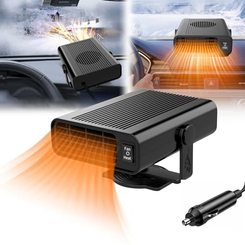 Horuili® 12V Auto Heizung Lüfter [2-in-1 Kühlung & Heizung] - Tragbarer Scheibenentfeuchter & Enteiser für schnelle Enteisung und Entnebelung -...