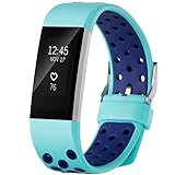 Humenn Silicone Sport Bands Compatible for Fitbit Charge 2, Replacement Accessory Air Holes Band Compatible for Fitbit Charge 2 HR
