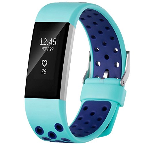 TVT SPORT For Fitbit Charge 2 Bands, Adjustable Replacement Sport Strap Bands for Fitbit Charge 2 Smartwatch Fitness Wristba (Red, Small)