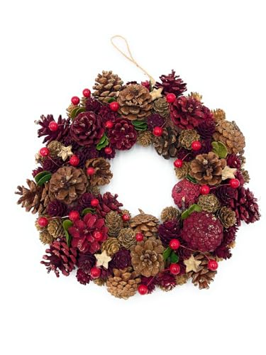 Tür- & Tischkranz mit Adventsduft – Handarbeit aus echten Zapfen,...