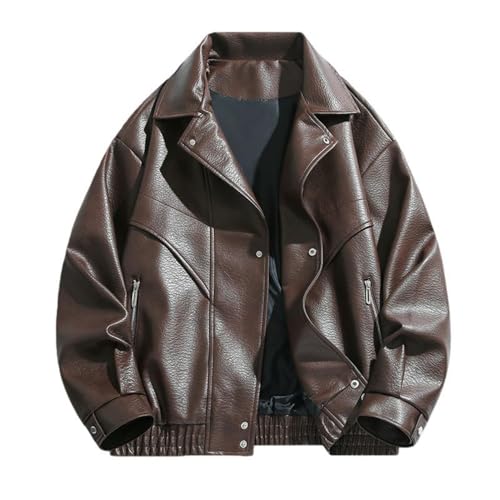 Veste de motard rétro en cuir PU homme pour contrer le vent frais