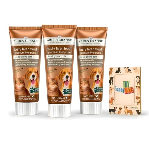 TDY Bundle Arden Grange Liver Paste for Dogs & Cats - Grain-Free Dog Pate with Nutrient-Rich Liver - Ideal Training Aid Medication Administering Solution 3x75g TDY Bundle With Training Guides