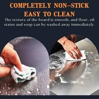 Image of 304 Stainless Steel Cutting Board for Kitchen Large | Countertop Steel Chopping Board with Lip | Heavy Duty Vegetable Cutting Board | Rust-Proof Steel Chopper Board for Kitchen Use (35 * 31)