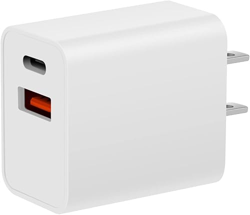 Bloque de cargador USB C de 20 W, Watch Se Block, actualización 2023 de doble puerto de carga rápida, caja de cubo, adaptador de enchufe de ladrillo