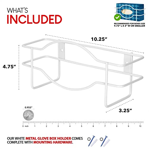 stock your home white metal single gloves dispenser tissue box shelf glove box holder wall mount for kitchen cleaning closet lab exam office