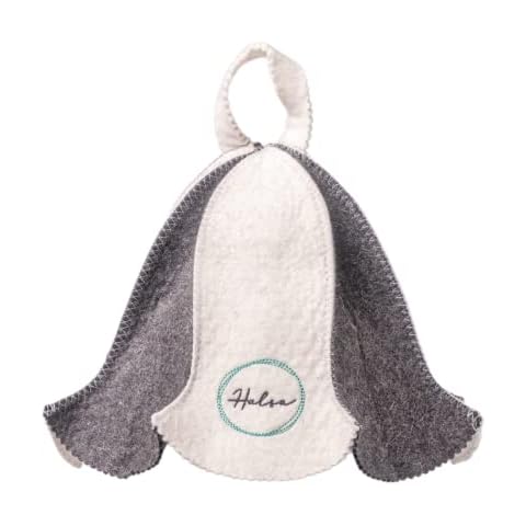 Halsa Sauna Hat, Natural Wool Sauna Hat for Men and Women | Eco-Friendly Insulating Headgear for Spa, Steam Room, Banya, Bathhouse | Comfortable, Breathable, Handmade | One Size Fits All Cover