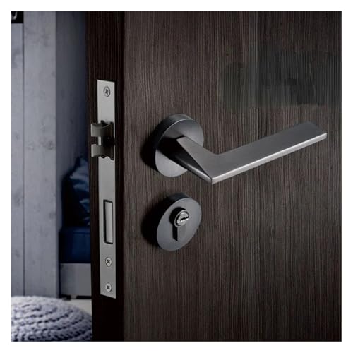 Cerradura de manija puerta gris oscuro moderna para manivela interior 6
