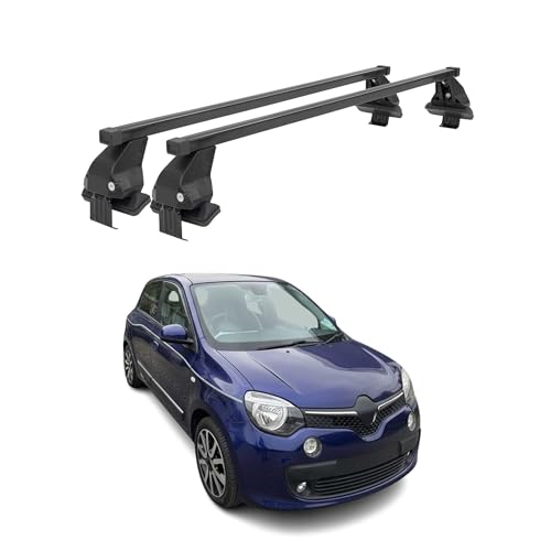Barre portapacchi compatibili con Renault Twingo III 2014 – 2019 | Portabici portapacchi portapacchi portapacchi in acciaio di alta qualità nero 2 TLG 50 kg