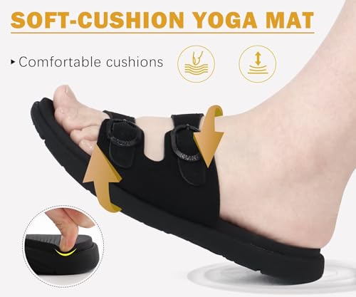 COFACE Womens Orthotic Slides Comfort Plantar Fasciitis Arch Support Slip on Flat Sandals Ladies Soft Cushion Fashion Yoga Mat Slippers With Adjustable Straps4