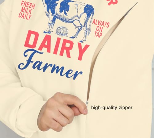 ASTANFY Maternity Nursing Sweatshirts for Breastfeeding Women Friendly Zipper Nursing Sweatshirt Mama Breast Feeding Sweater