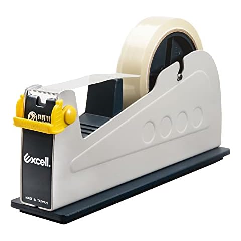 Excell Heavy Duty Steel Desk Tape Dispenser (1" Wide) with Safety Blade Cover, Desk Top Dispenser for Home,Office, Shop, Retail Store and Warehouse Wrapping Purpose Cover
