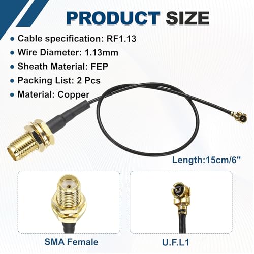 Cable SMA hembra a UFL de 15cm para reparar la pérdida de señal en antenas de enrutador 2