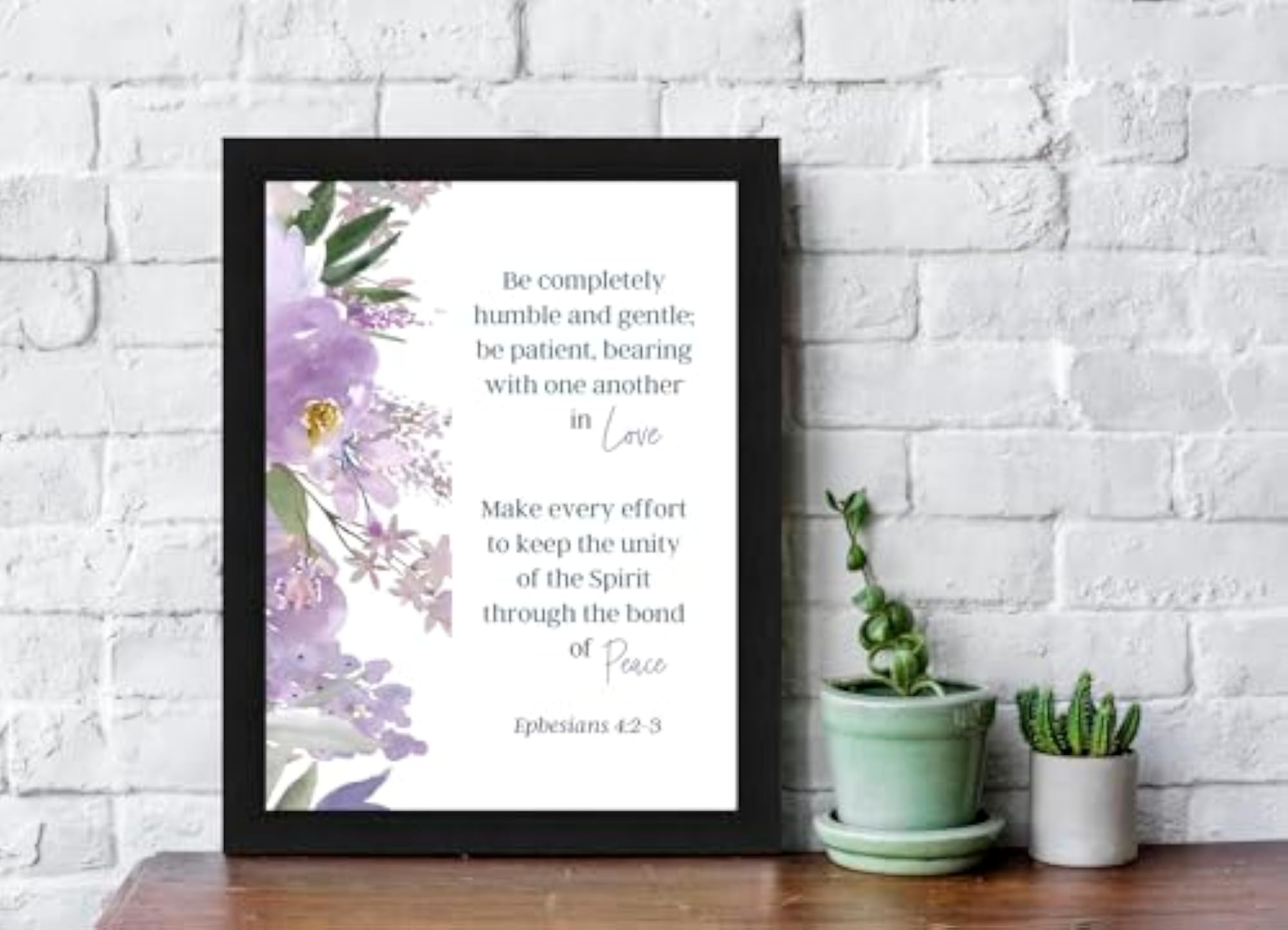 Ephesians 4:2-3 Bible Verse Wall Frame
