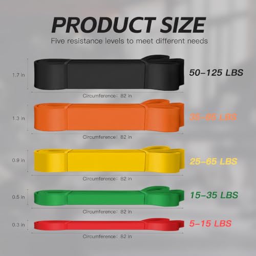 Image of Pull Up Bands, Resistance Bands Set, Exercise Workout Bands for Men & Women, Ideal for Body Stretching, Physical Therapy and Muscle Training