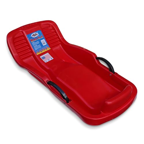 Flexible Flyer Winter Heat Snow Sled. Plastic Sno Slider Bobsled, 38 x 18 x 7 inches
