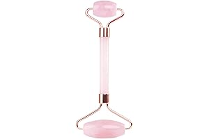Natural Jade Roller for Face - Rose Quartz Makeup Roller