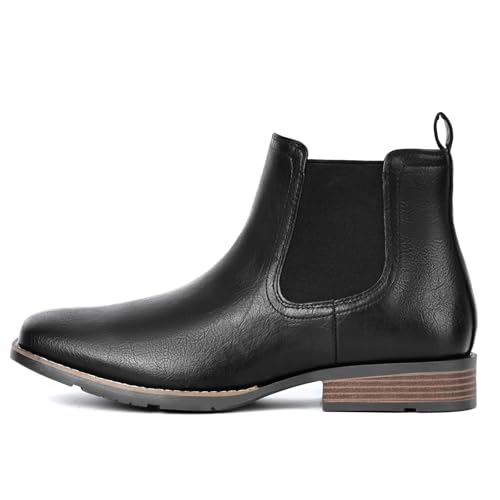 IUV Men's Chelsea Boots Square Toe Western Ankle Boots Slip On Casual Dress Cowboy Boot3