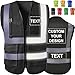 Custom Safety Vest High Visibility Reflective Personalized Vests with Logo Photo Pocket Zipper Customize Class 2 for Men Work