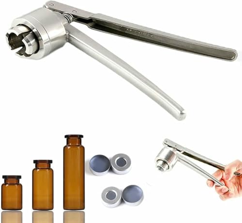 Crimpadora de viales abatible de 13 mm, 15 mm, 20 mm, crimpadora/máquina tapadora de mano, herramienta de tapado de sellos